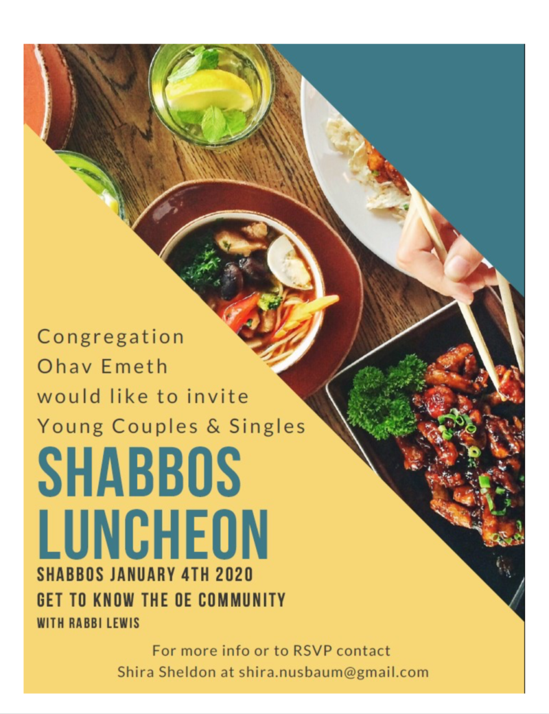 Banner Image for Young Families & Singles Luncheon with Rabbi Lewis